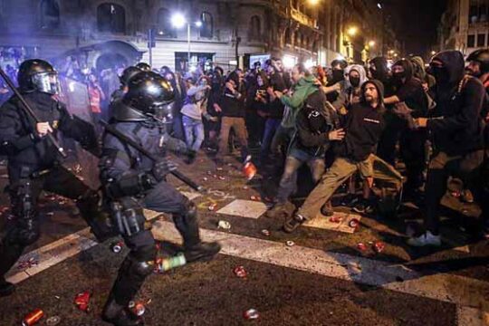 Catalonia Independence Protesters Clash with Police