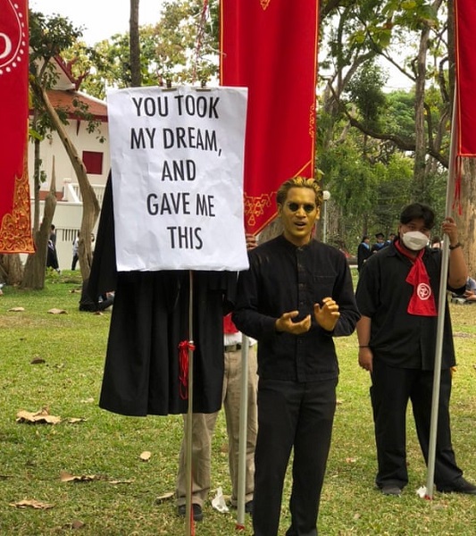 Young Thais Protests Against The Monarchy 1 Krai-Saidee-demonstrating-at-Chiang-Mai-University