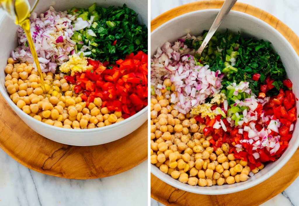 Tasty @Chickpea Salad Recipe 1 Chickpea salad making
