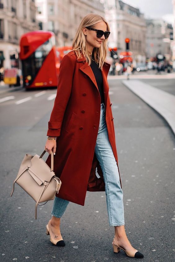 Rust Red Trench Coat