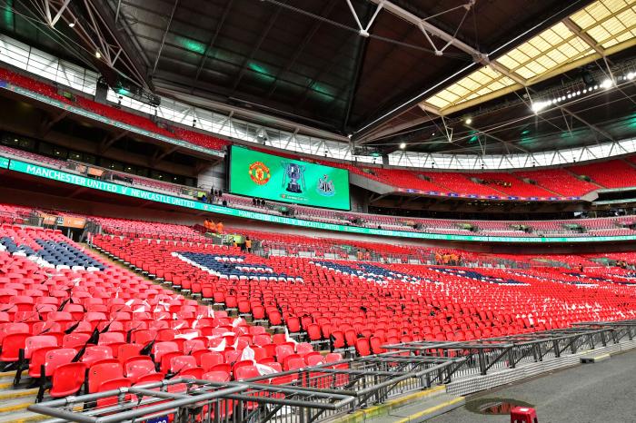 New Women's FA Cup final attendance record: 65K+ 2 wembley stadium before the carabao cup final match between manchester united and newcastle united