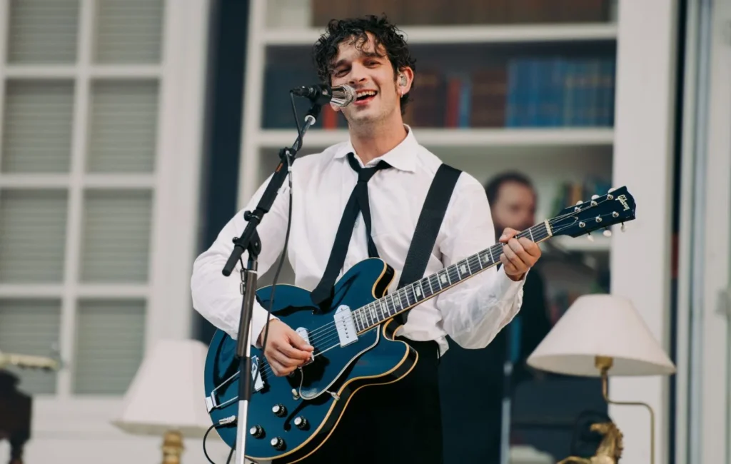 The 1975s Matty Healy onstage at Finsbury Park jpg