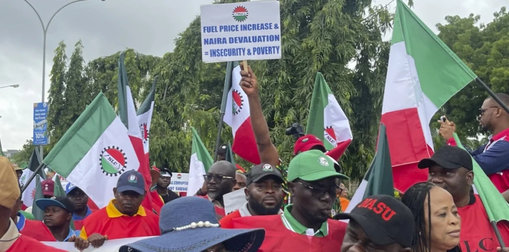 Unions across Nigeria protest against the soaring cost of living