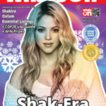 Shakira featured on the cover of WhatsOn Magazine’s Christmas Guide 2023, posing festively with a holiday-themed look.