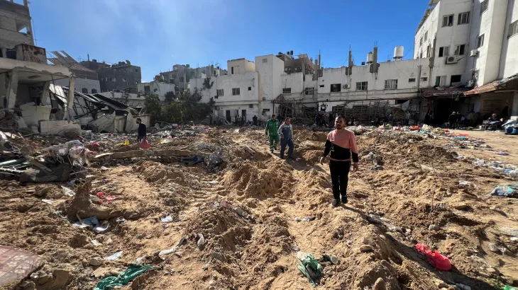 People ‘buried alive’ outside Gaza hospital during Israeli raid