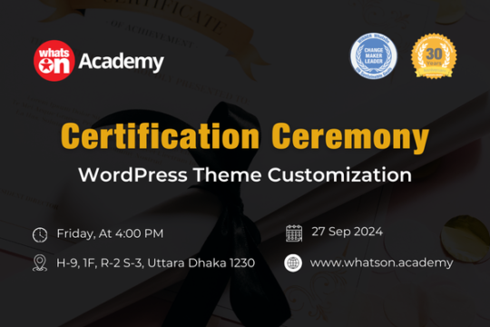 WordPress Theme Customization Course Certificate Ceremony