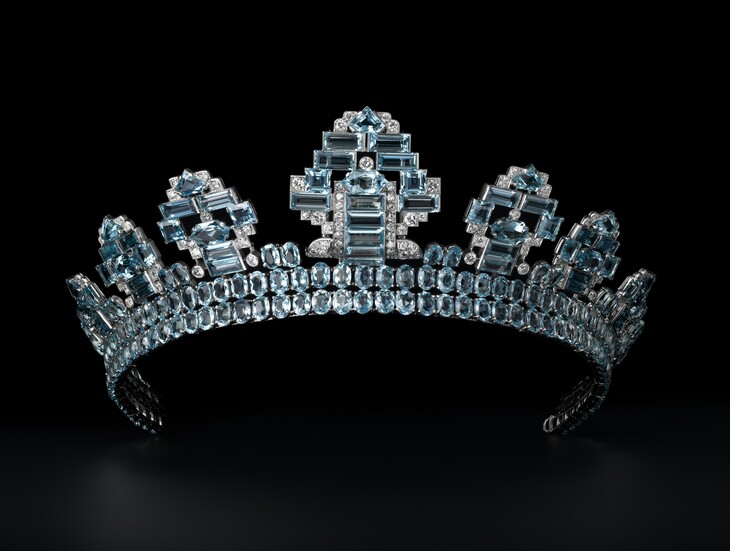 tiara cartier london 1937 aquamarine diamonds and platinum vincent wulveryck collection cartier cartier