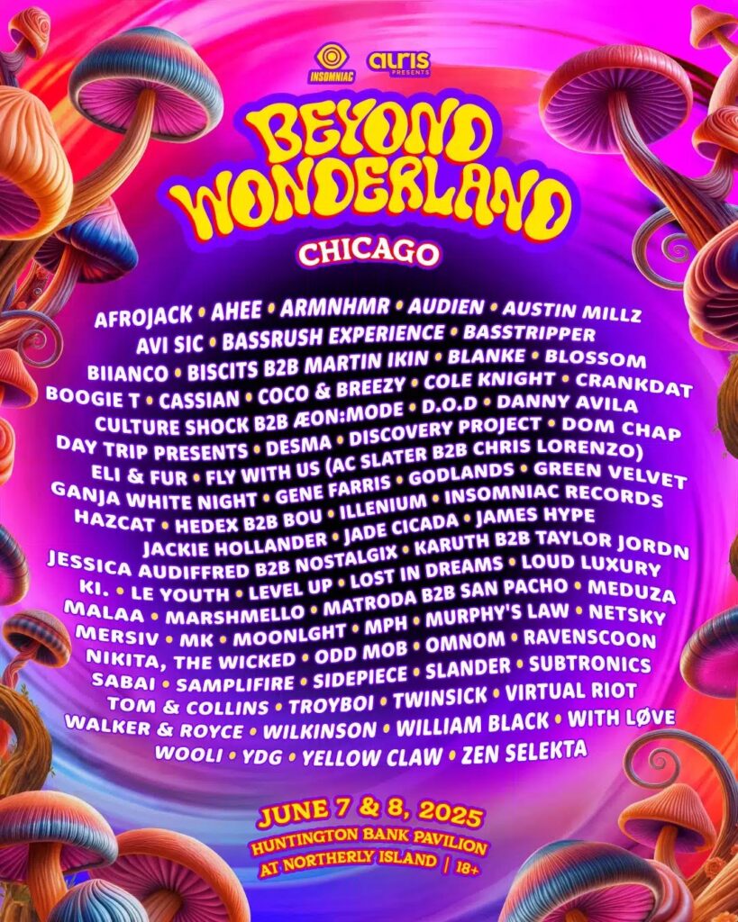 Beyond Wonderland Chicago 2025 Lineup Poster