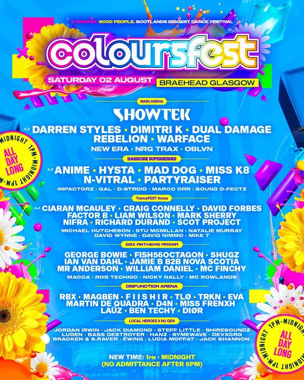 Colourfest 2025 lineup Music Festival UK
