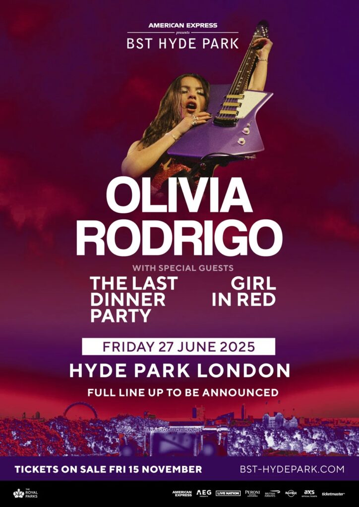 Olivia Rodrigo BST Hyde Park poster UK Music Festival 2025